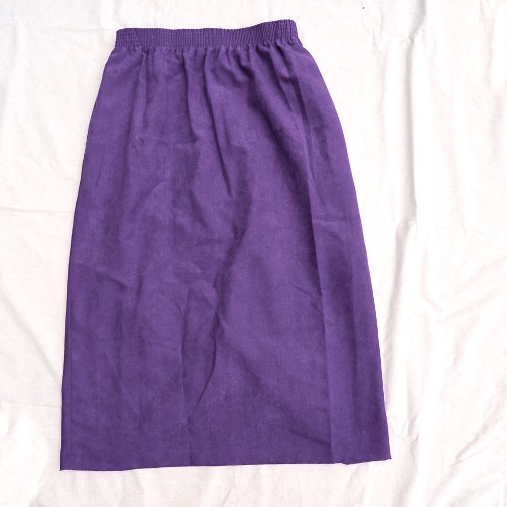 purple suede vintage Bonworth midi skirt